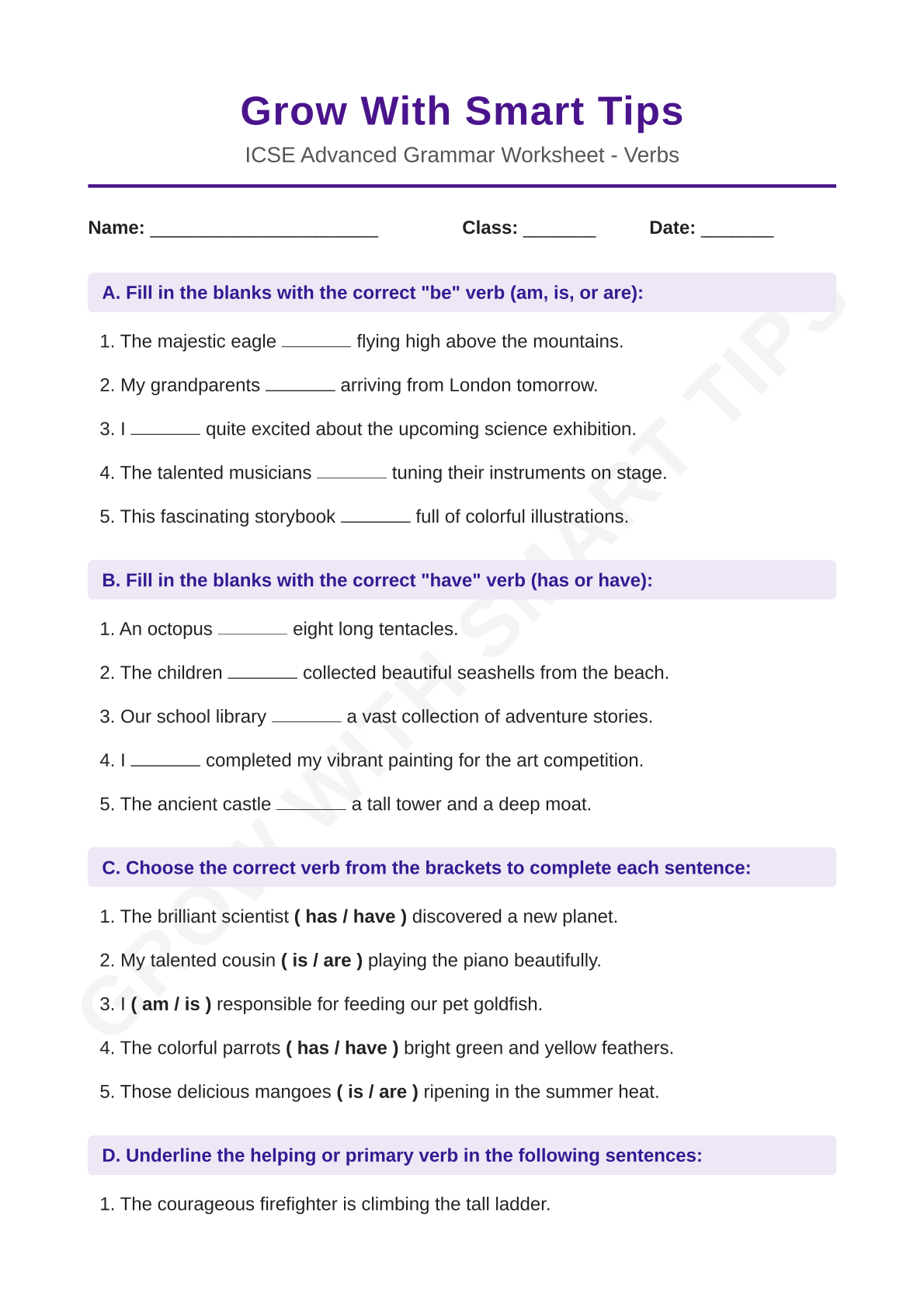 ICSE_Advanced_Verbs_Worksheets_1