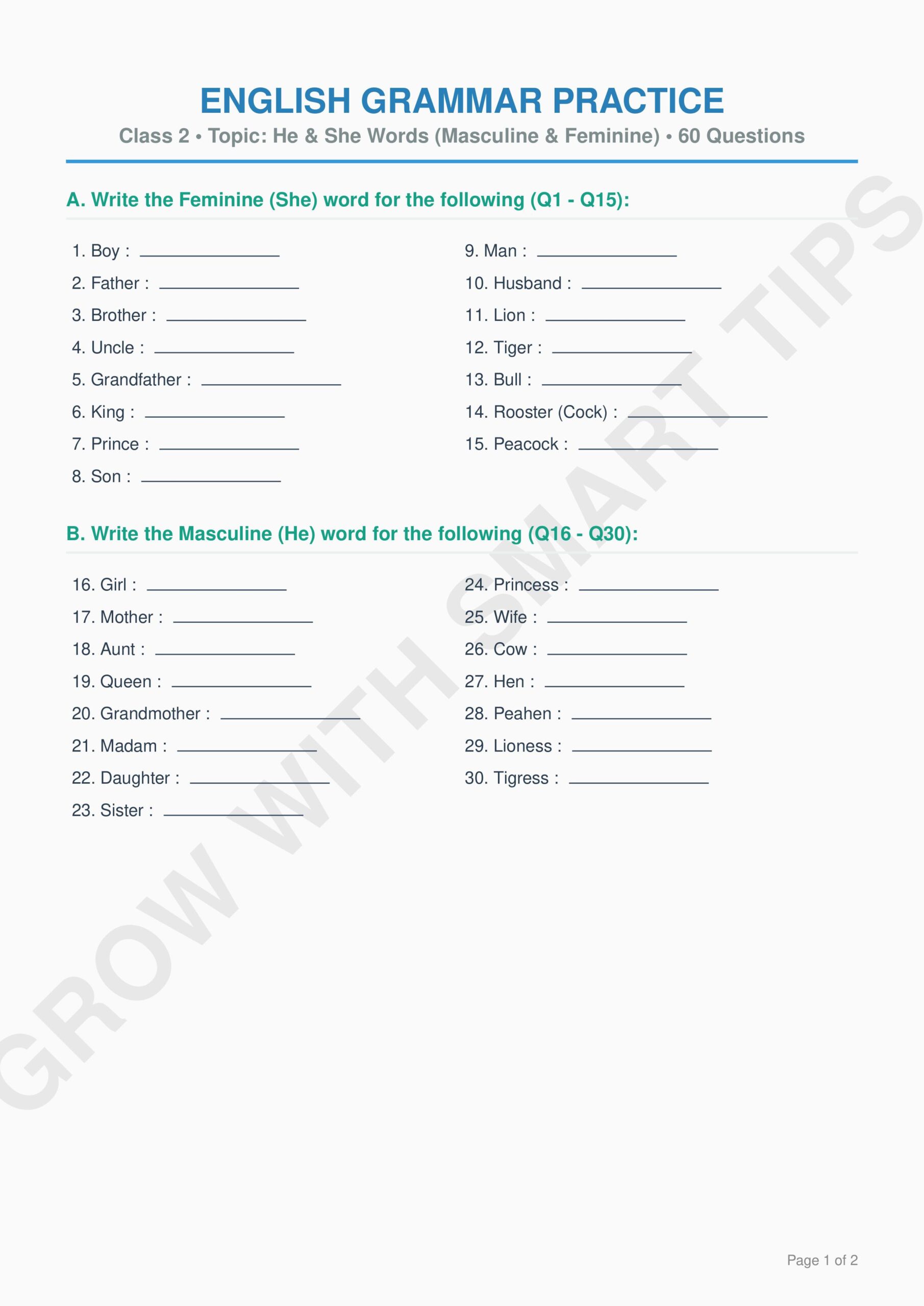 Gender Class 2 Premium Worksheets_1