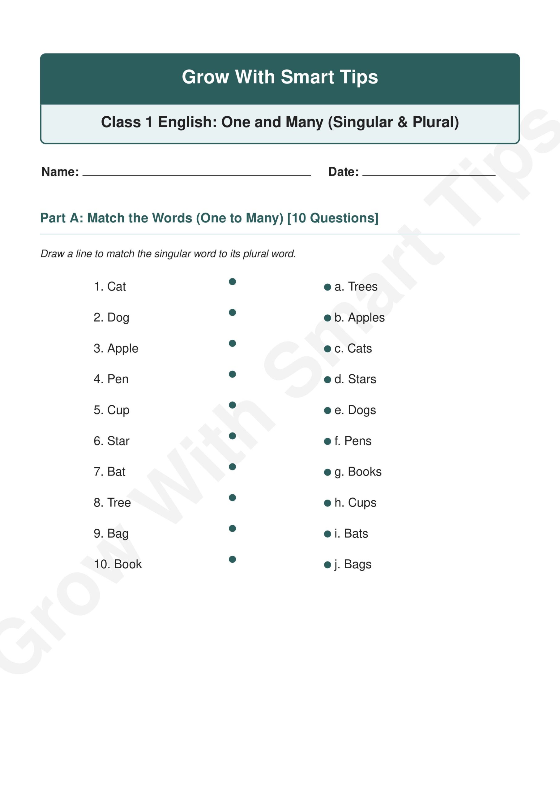 Grow With Smart Tips Class Singular Plural images