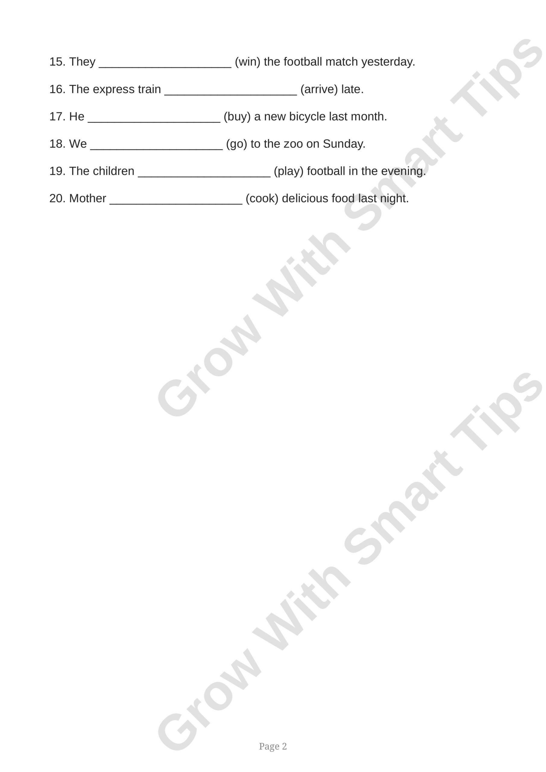 ICSE Class Tenses Worksheet images