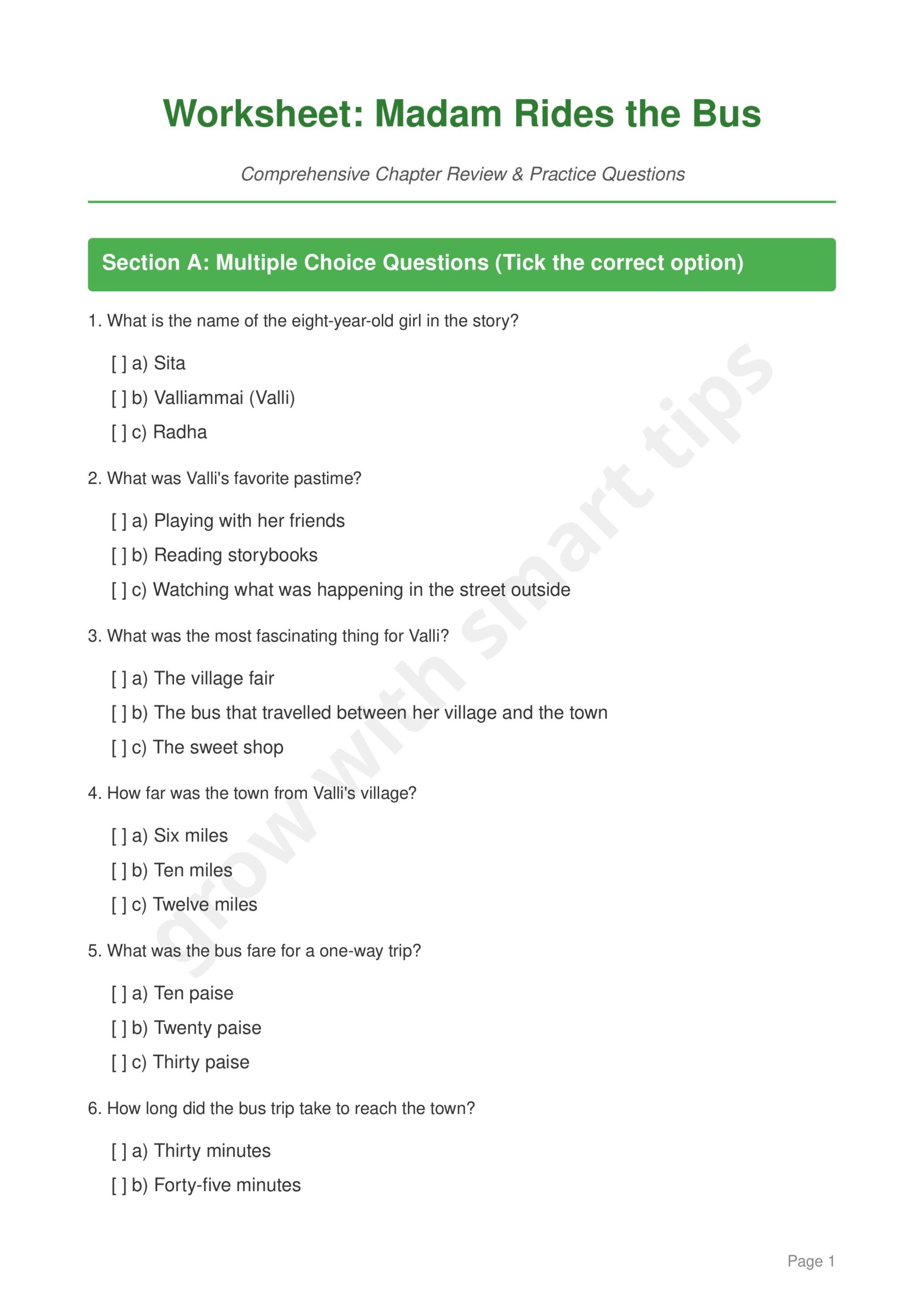 Madam_Rides_The_Bus_Worksheet(1)Class 7 1