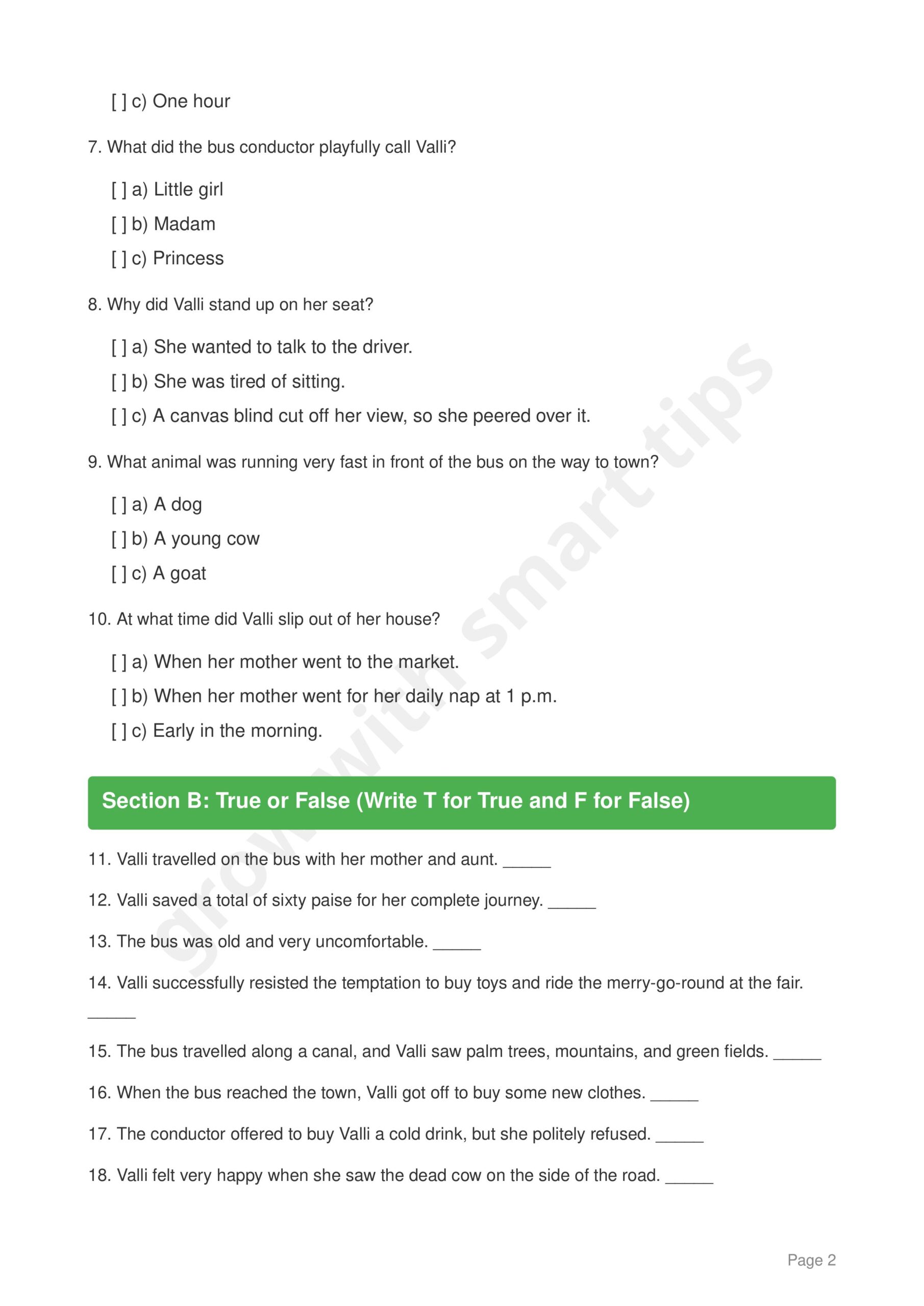 Madam_Rides_The_Bus_Worksheet(1)Class 7 2