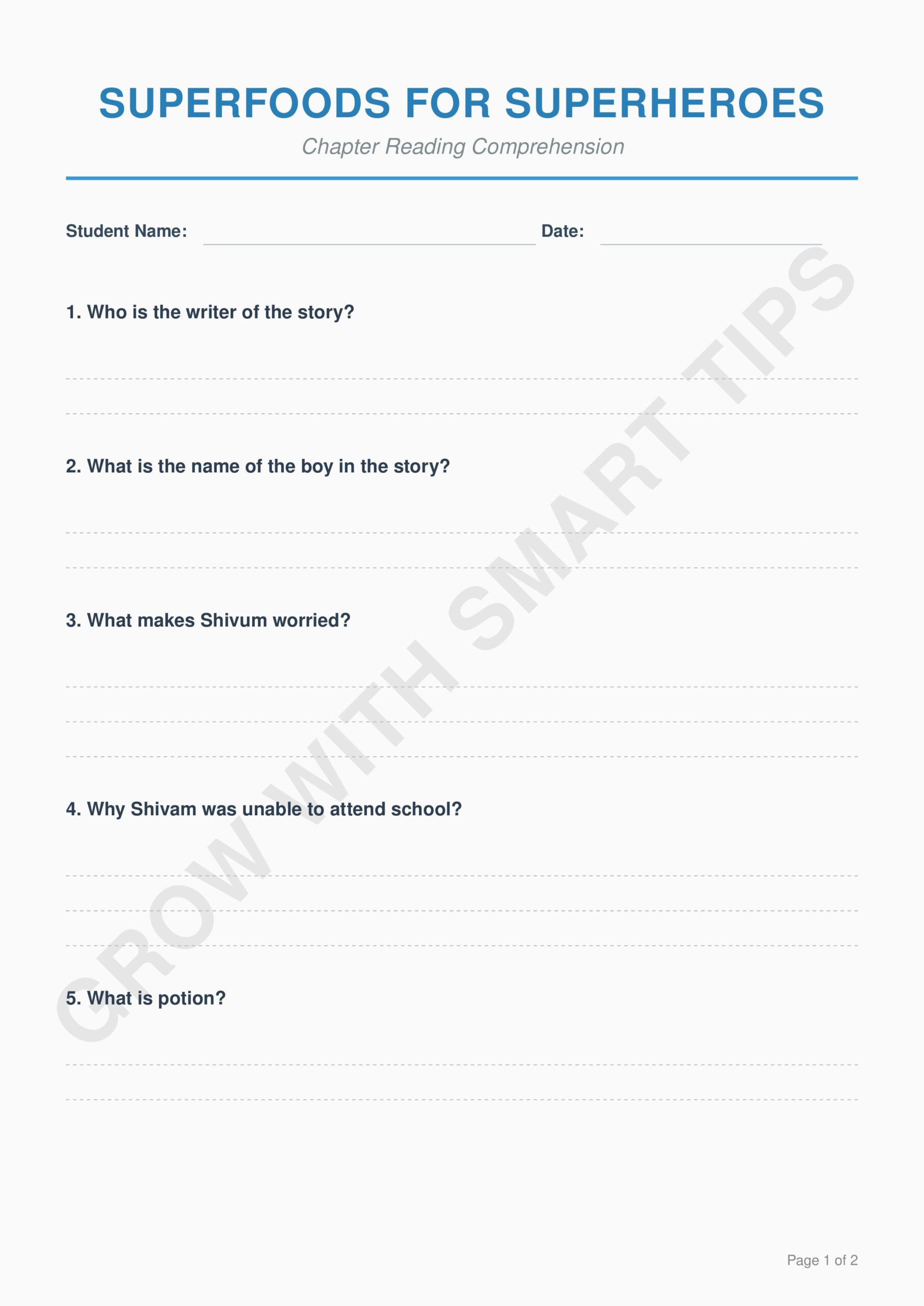 Superfoods_for_Superheroes_Premium Worksheets