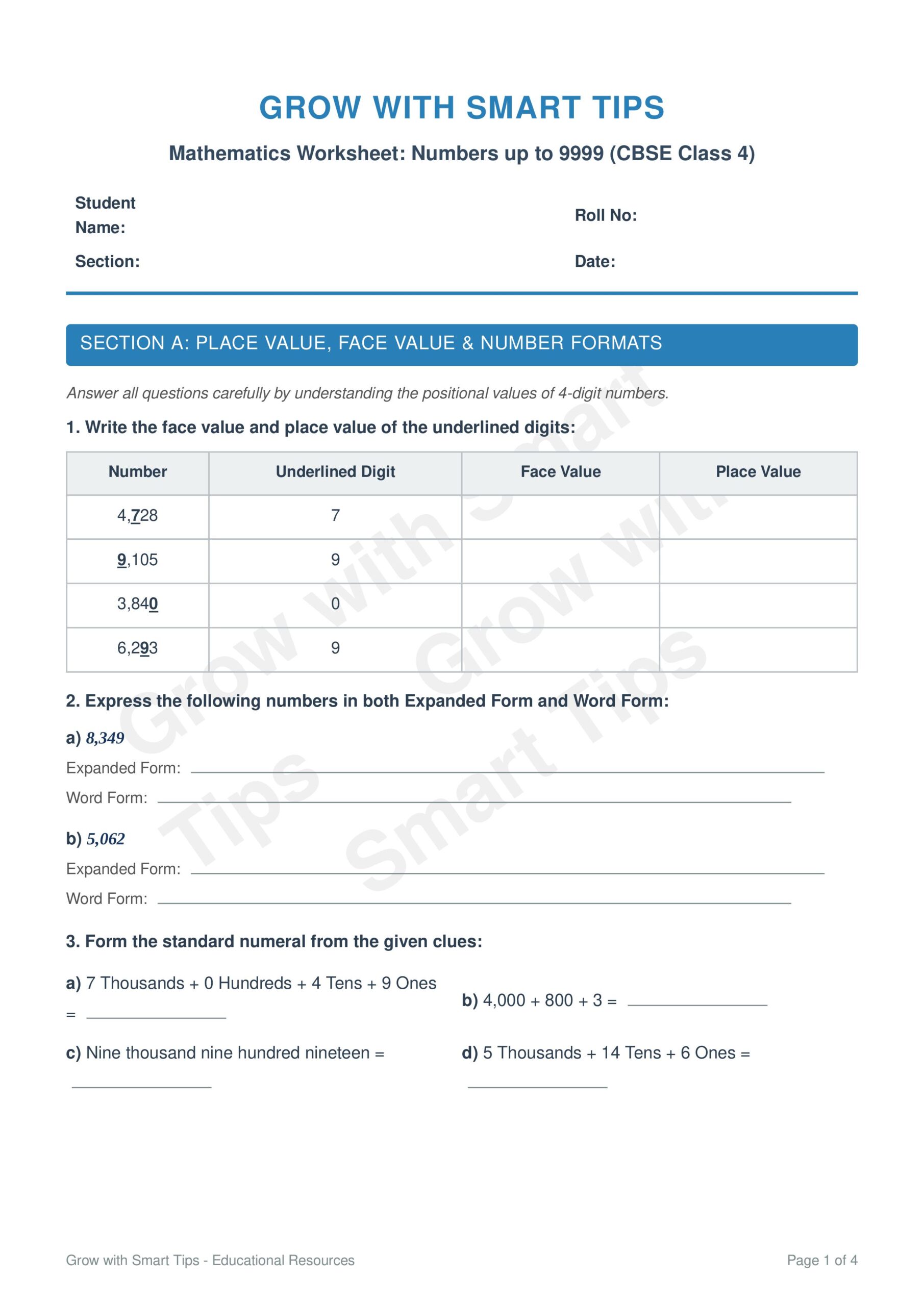 cbse_class4_maths_worksheet 1