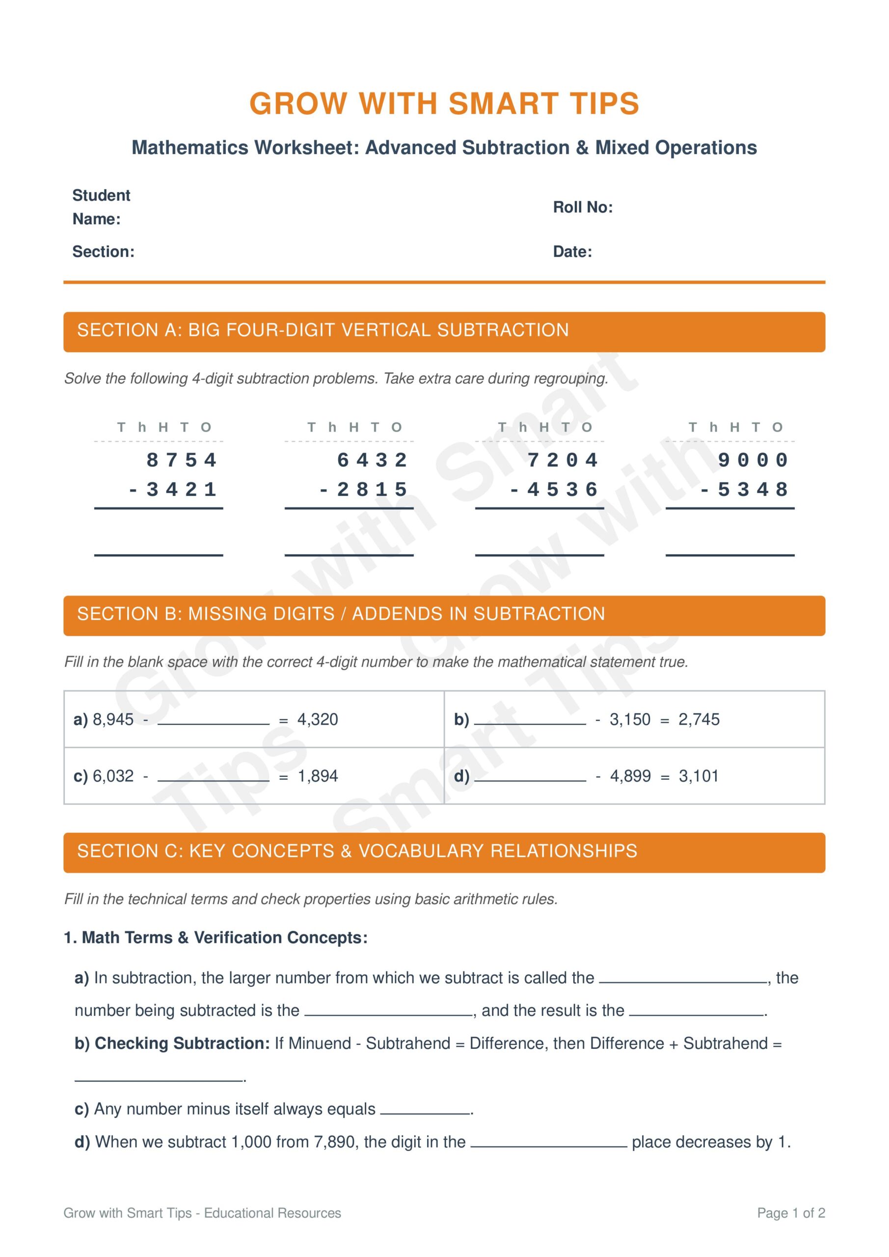 cbse_subtraction_and_mixed_worksheet(1)Class 3 1